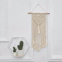 bohemian hand knitting bedroom wall hanging decor childrens room tassel ornament cotton hand woven tapestry macrame decoration