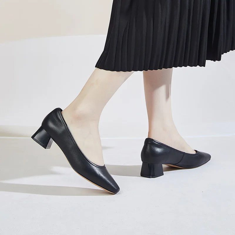 

Туфли-лодочки женские из натуральной коровьей кожи, на каблуках