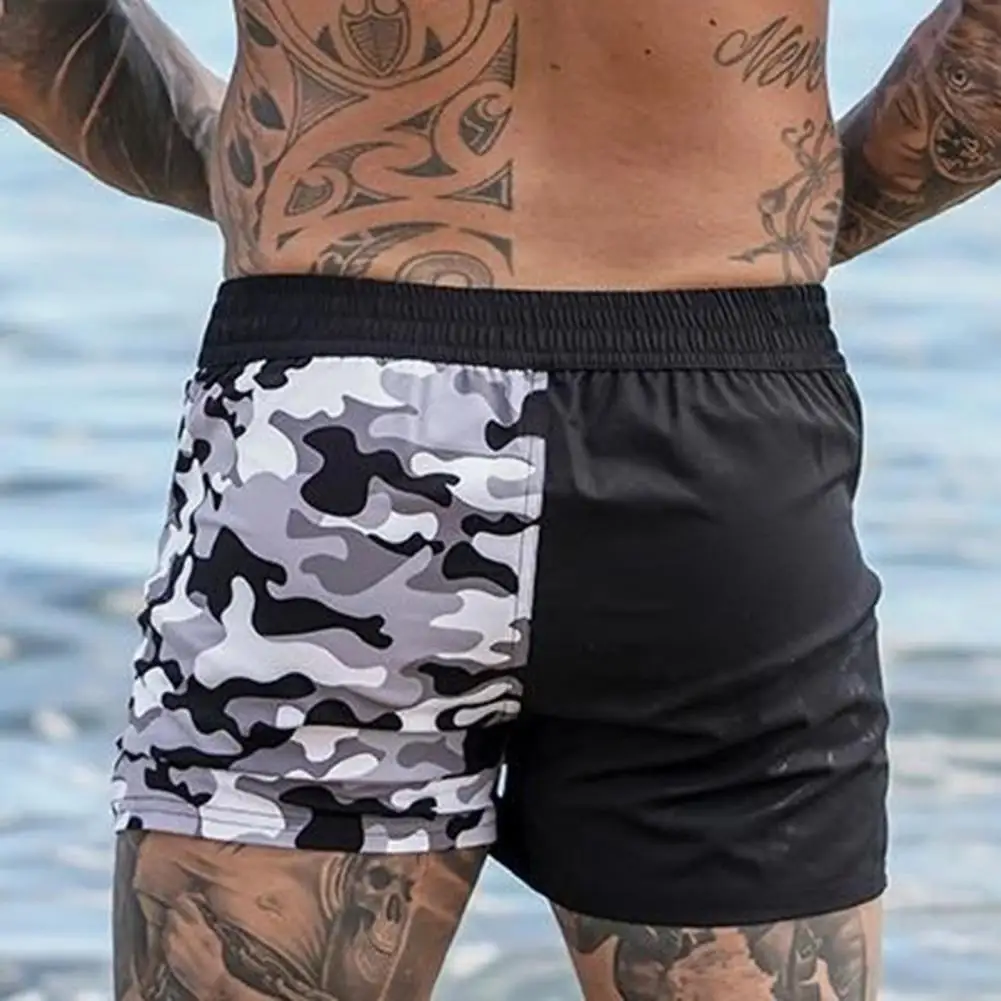 Шорты мужские для плавания с эластичным поясом пляжные регулируемым шнурком на