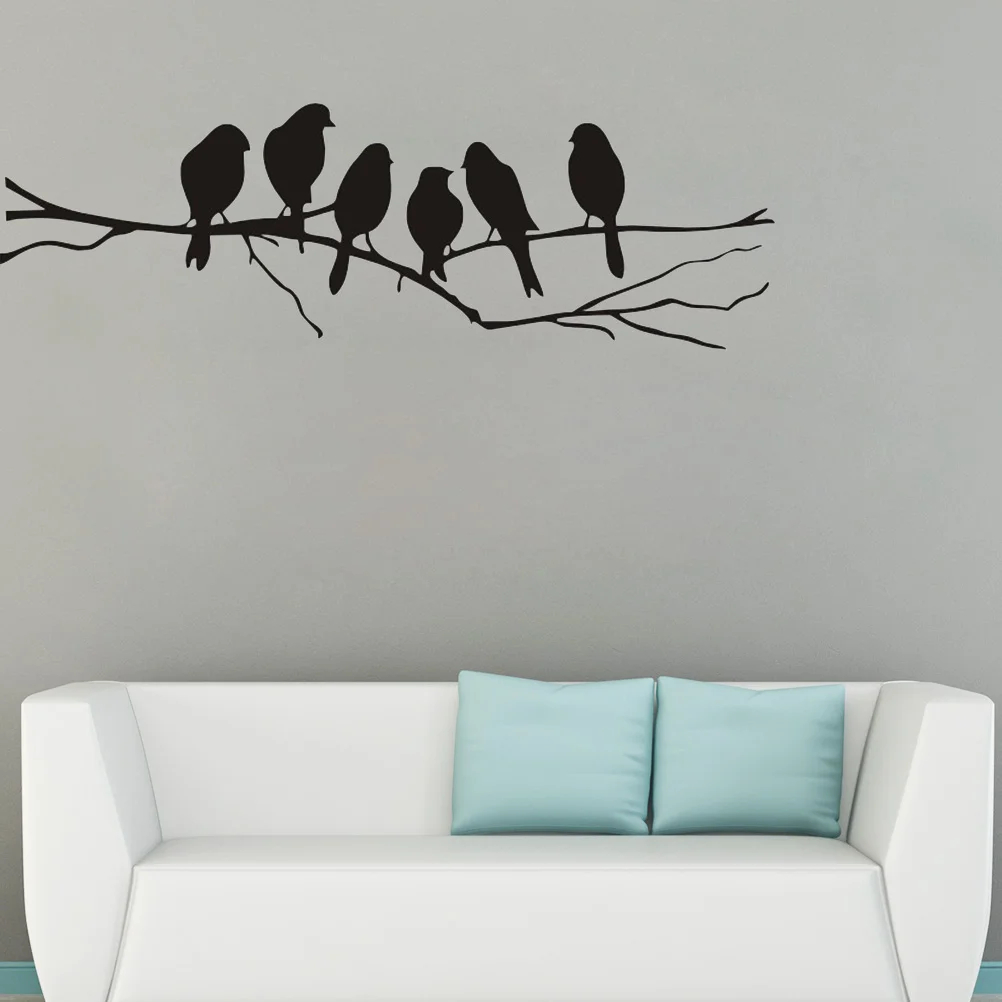 1 шт. Наклейка на стену декоративный силуэт самоклеящаяся ворона ПВХ для бара