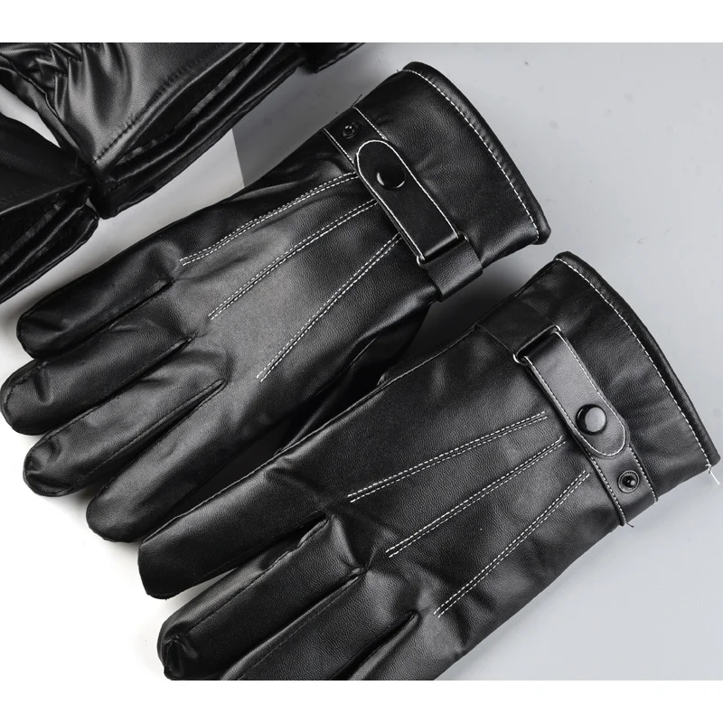 

Patent Leather Gloves Medium And Long Section Emulation Leather Mirror Bright Leather Bright Black Wild Basic Warm