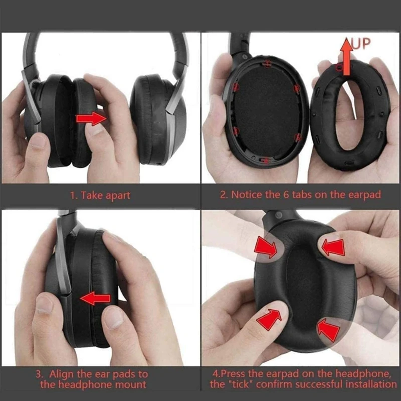 

P9YE Comfortable Ear Pads for WH-1000XM3 Headphones Round Cup Ear Pads Headband Protector Headphone Replacement
