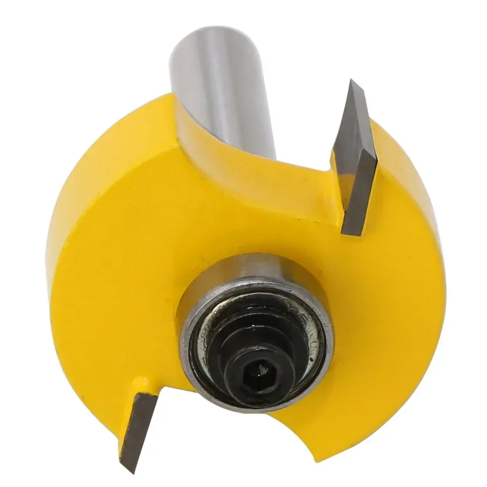 1Set 8MM Shank Milling Cutter Wood Carving Rabbet Router Bit with 6 Bearings Set -1/2&quotH Woodworking cutter Tenon for