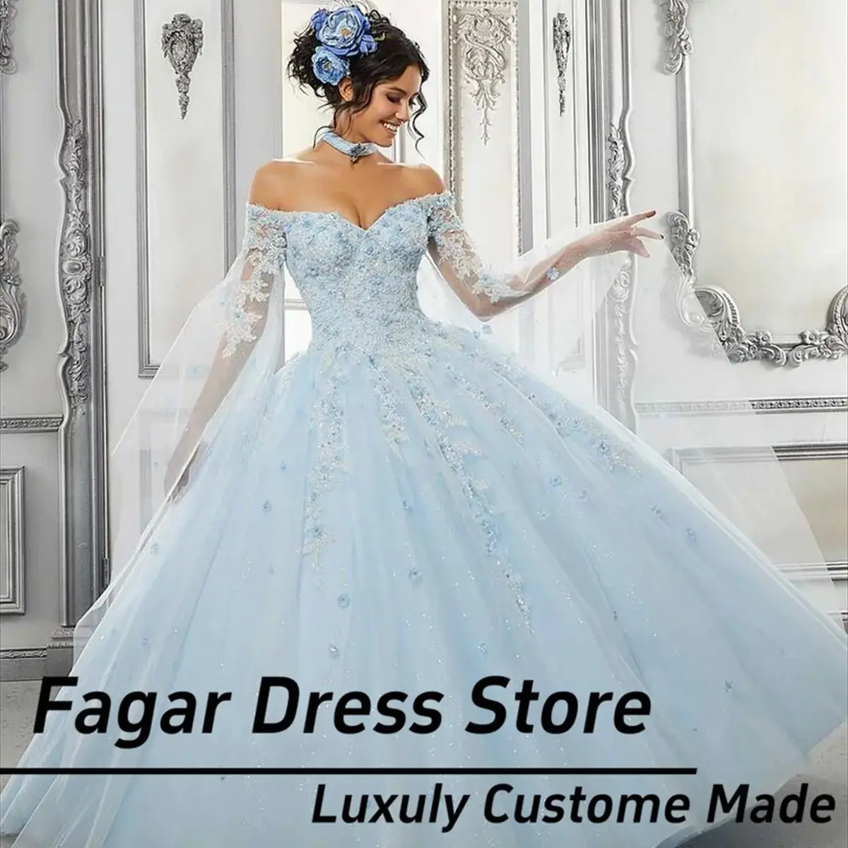 Платье принцессы с открытыми плечами милое праздничное бальное платье