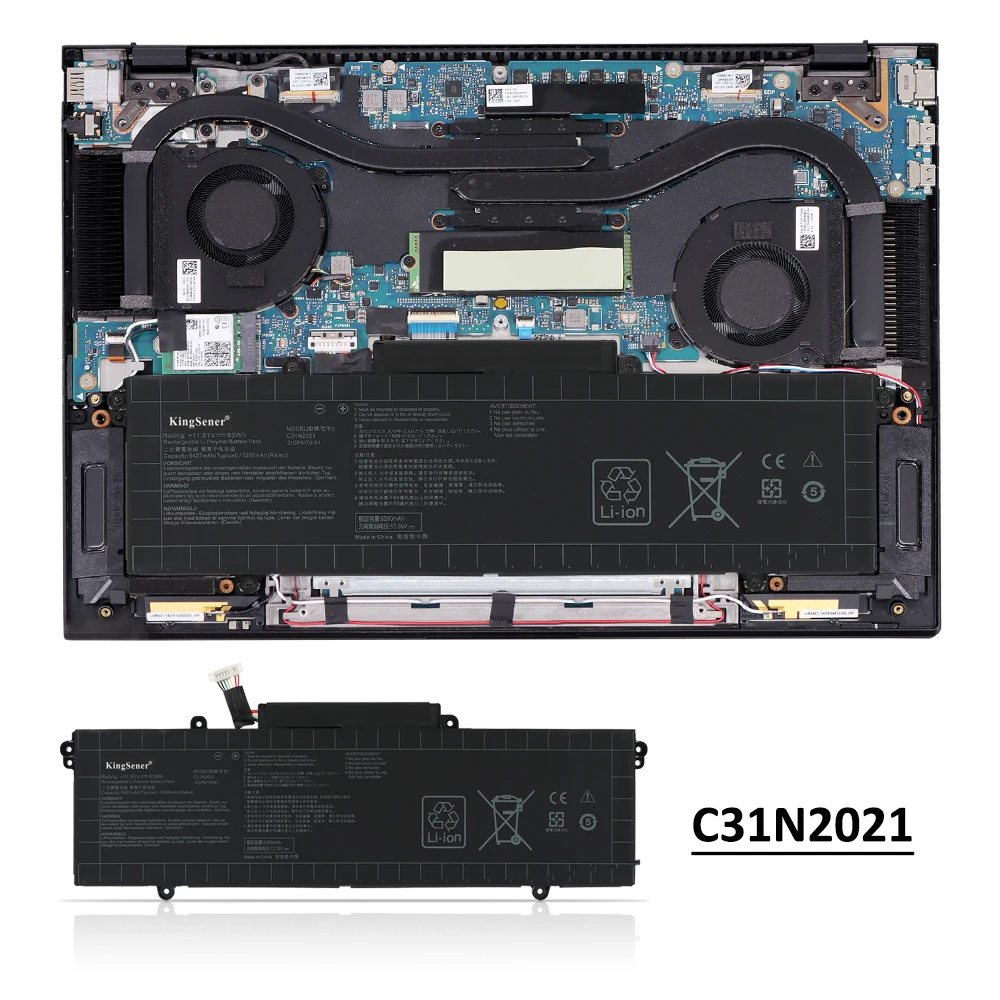 KingSener C31N2021 Аккумулятор для ноутбука Asus ZenBook 14X OLED Flip OLED UM5401QA UX5401EA UP5401EA UX5400EA UM5401 UX5401 UX5400 (art.: 3920ca367c56f) - 3920ca367c56f
