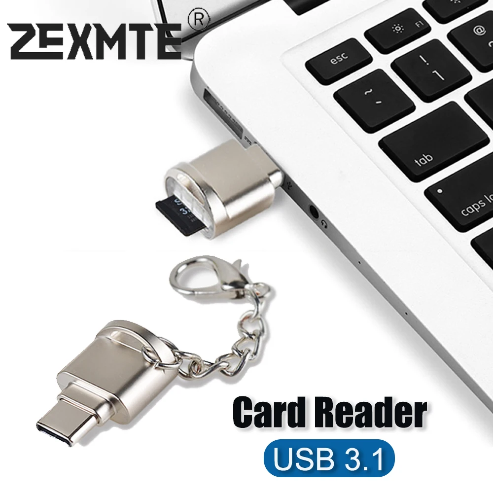 

Zexmte Type C Card Reader Adapter Micro USB 3.1 To TF SD OTG Adapter Type-C Memory Card Reader For Samsung Macbook Huawei Xiaomi