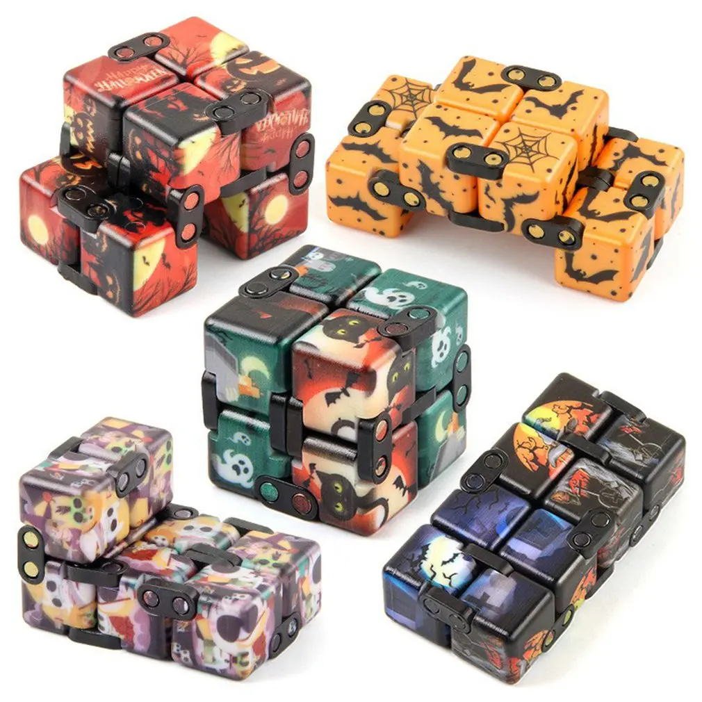 

Halloween Fidget Toys Children Adult Infinity Magic Cube Fingertips Relieve Stress Decompression Toy Funny Hand Game