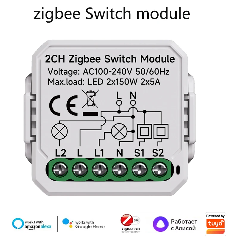 

RNABAU Модуль умного переключателя Zigbee 1/2/3/4 Gang