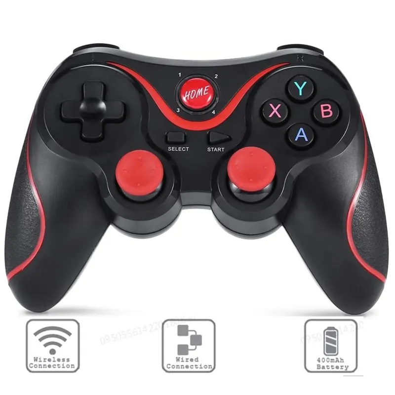 T3 Wireless Game Controller Joystick Gamepad Support PS3 PC Bluetooth BT3.0 Terios Control for phone PC Tablet TV Box Holder