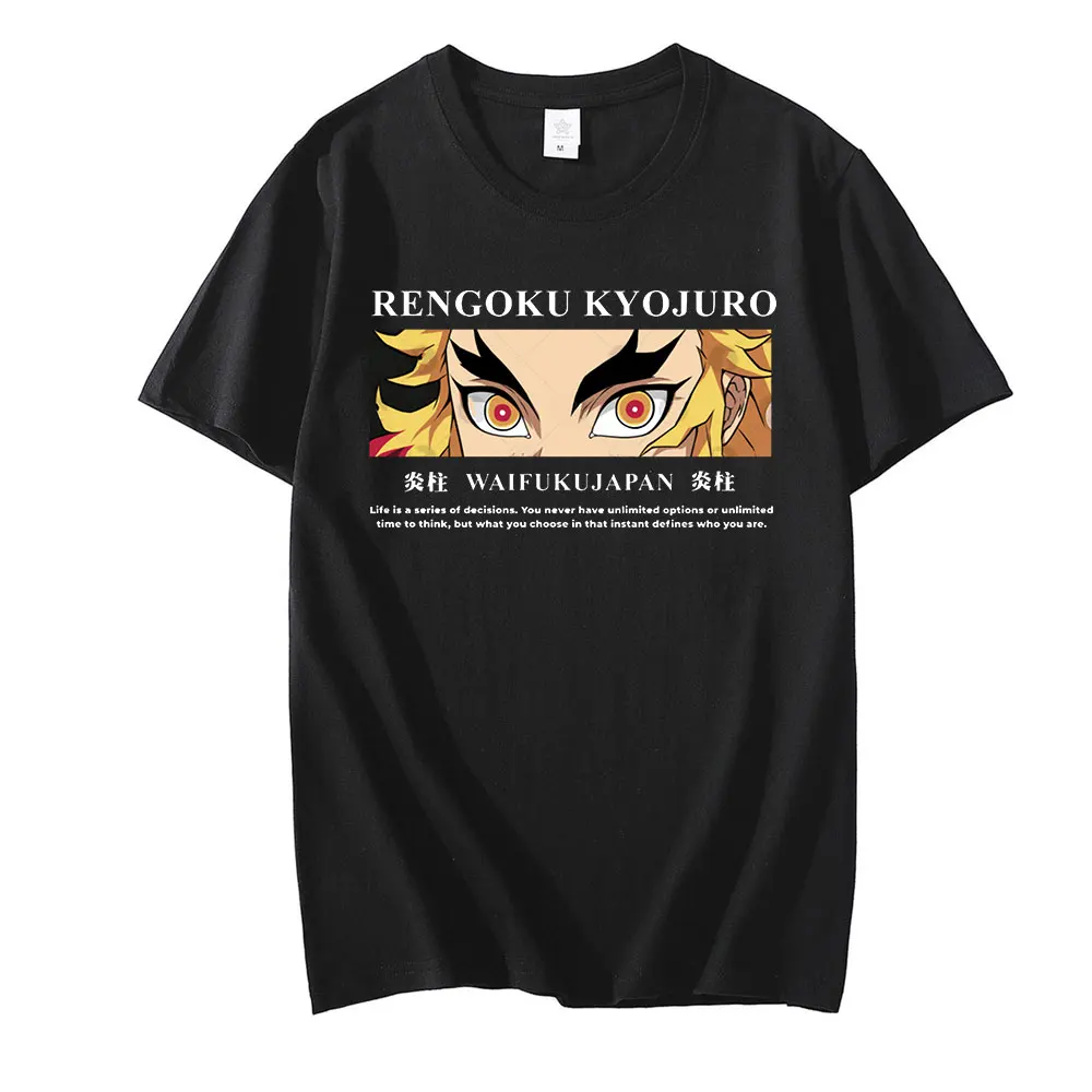 

Футболка мужская оверсайз с коротким рукавом, уличная одежда в стиле унисекс с аниме «рассекающий демонов»