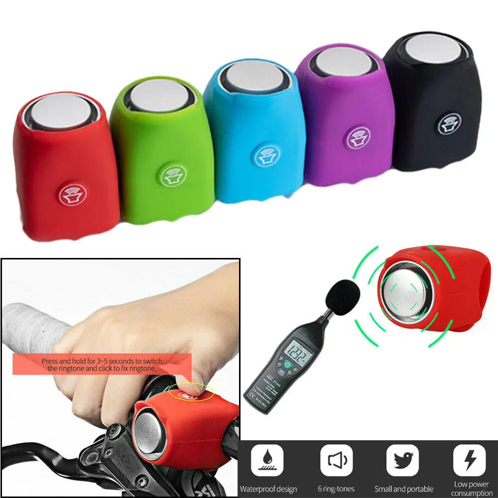 

Bicycle Bell 120db Waterproof Cycling Bike Bells Electric Horn Mini Portable Silicone MTB Road Cycling Handlebar Bells