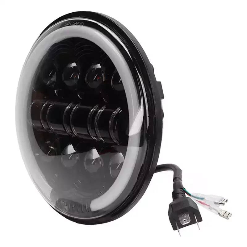 

Передняя фара для мотоцикла, Пыленепроницаемая, 4400 лм, 7 дюймов, 8 светодиодный, алюминиевый корпус для мотоцикла 12 В