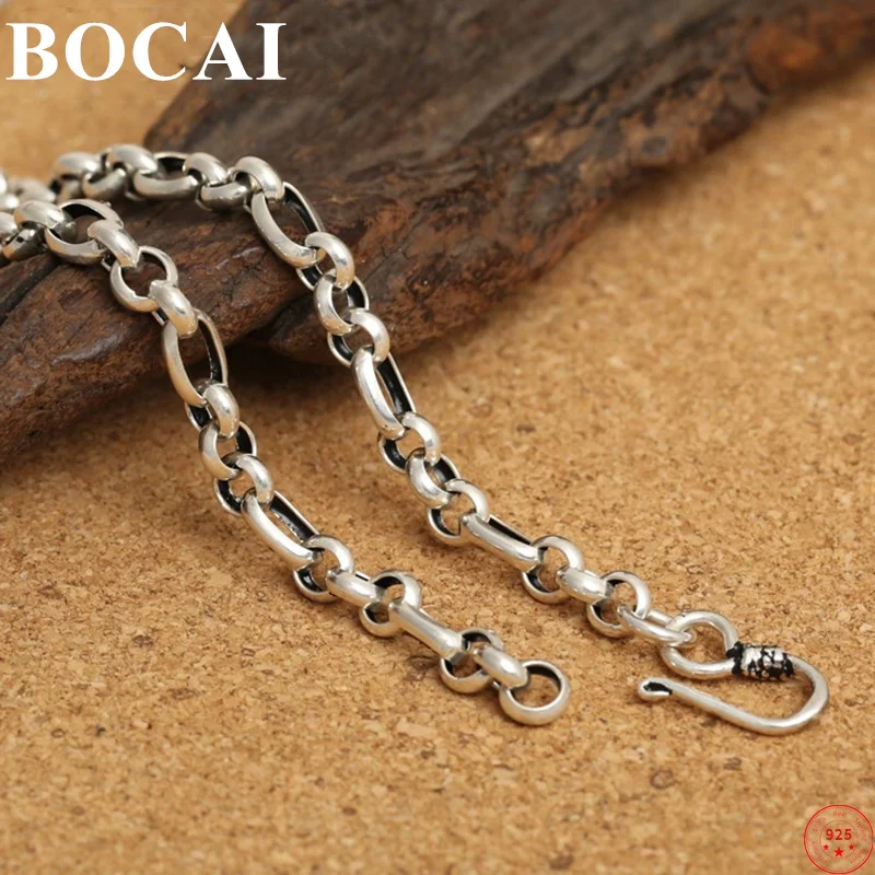 

BOCAI S925 Sterling Silver Necklace 2022 New Fashion 4mm 5mm 6mm O-chain Necklet Pure Argetnum Popular Jewelry for Men Women
