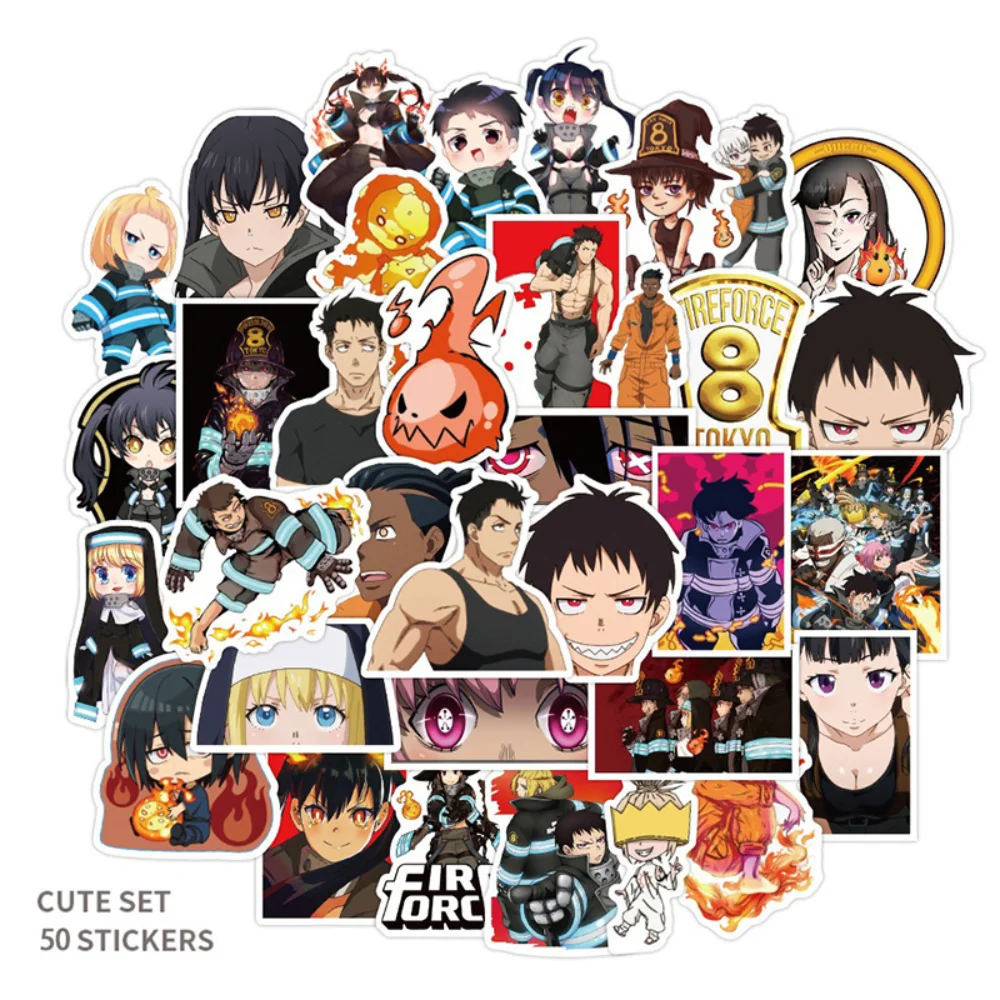 

Cartoon Anime Fire Force Stickers Waterproof Skateboard Guitar Suitcase Laptop Bicycle Decal Graffiti Sticker Toys Gifts