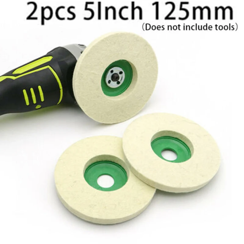 

2Pcs 125mm Wool Felt Polishing Grinding Wheel Pad Polisher Buffing Wheels Repair Glass/ceramics/stone Scratches Hand Tool