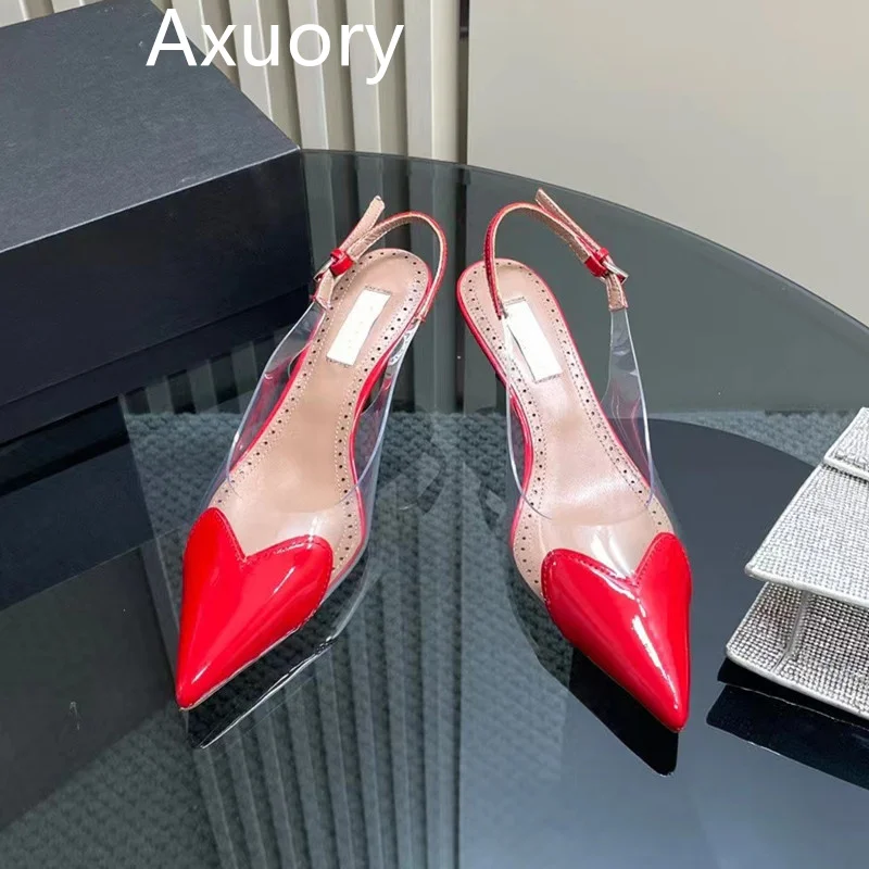 

Autumn high heels Shoe Fashion Mixed Color Slender Pumps Pointed Toe Sexy High 6.5cm Womens Shoes Love decoration