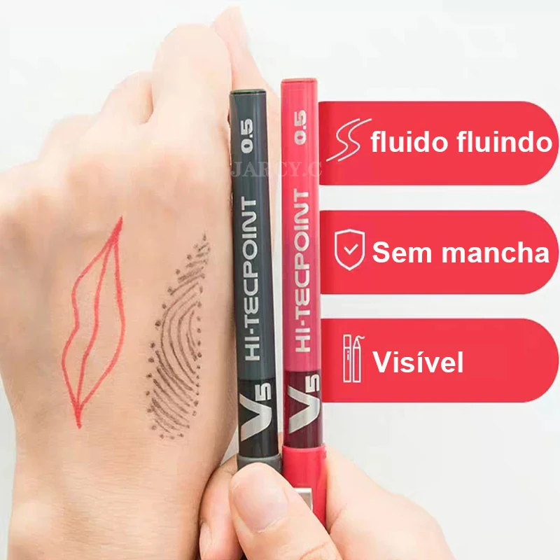 

Surgical Tattoo Skin Marker Pen 0.5mm Black Red Microblading Skin Marker Pen Makeup Pen for Eyebrow/Lip Beginner Supplies