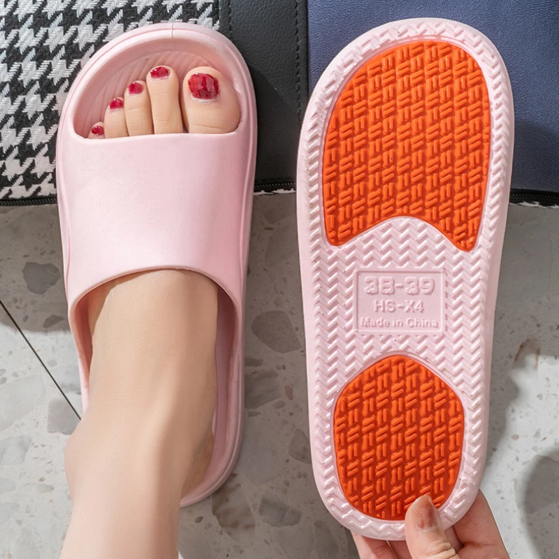 

Slippers Pregnant Woman Summer Home Non-slip Flip Flops Elderly Bathroom PVC Platform Comfortable Sandals Pantoufles Femme