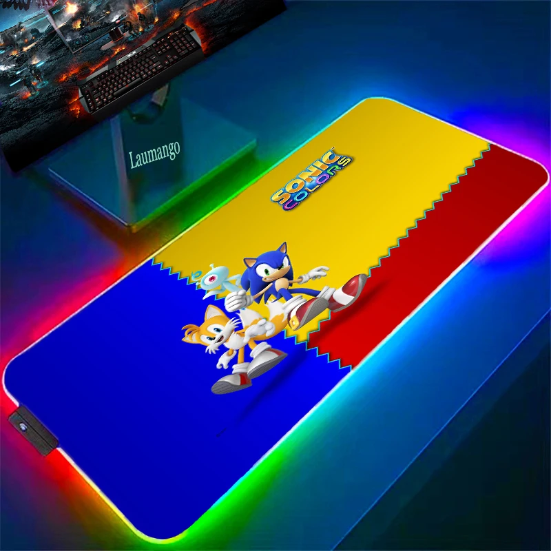 

Custom Mouse Pad Rgb Sonic Computer Mat Large Gaming Xxl Anime Backlight Gamer Accessories Backlit Keyboard Pc Table Mousepad