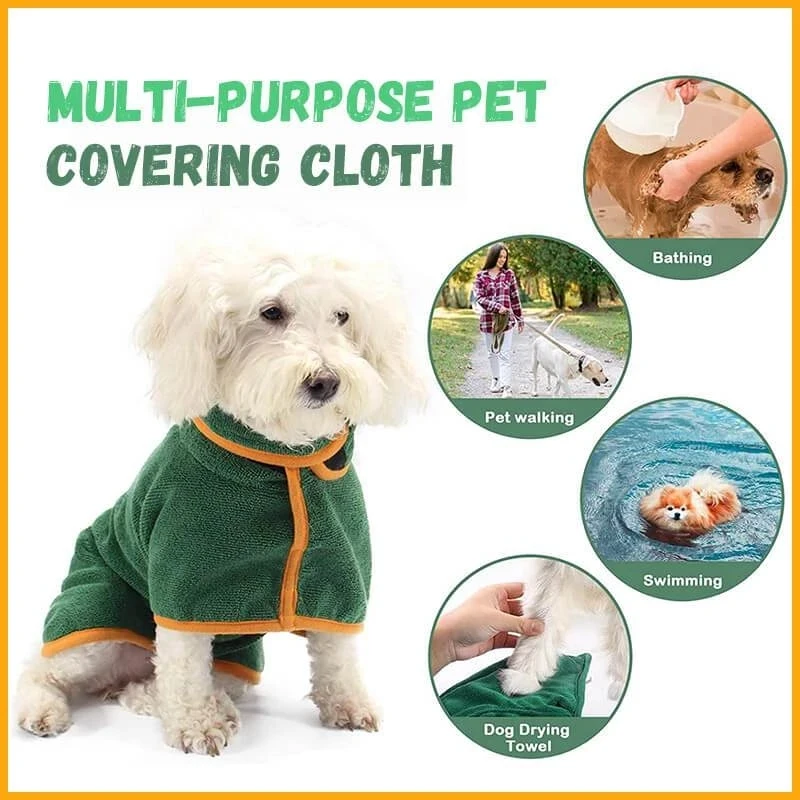 

Dog Bathrobe Pet Drying Coat Microfiber Absorbent Beach Towel for Large Medium Small Dogs Cats Fast Dry Dog Bath Accessories