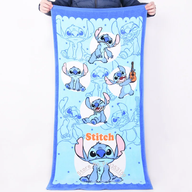 Disney Cartoon Minnie Mickey Mouse Stitch Beach Towel Bathrobe Quick-Drying Bath Towel Boy Girl Christmas Gift 60x120cm