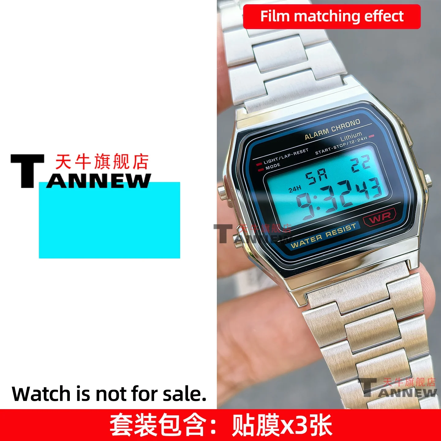 Фото Комплект для модификации часов Casio F-91W A158W A168: STN HD-дисплей, наклейки с радужным градиентом, полный набор для преображения часов №2