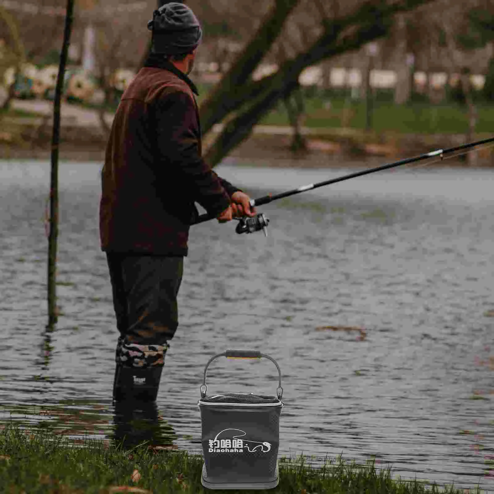 

Thickened Live Fish Bucket Lid Bucket Fish Collapsible Bucket Lid Foldable Fish Container Fishing Holder Fishing Baits