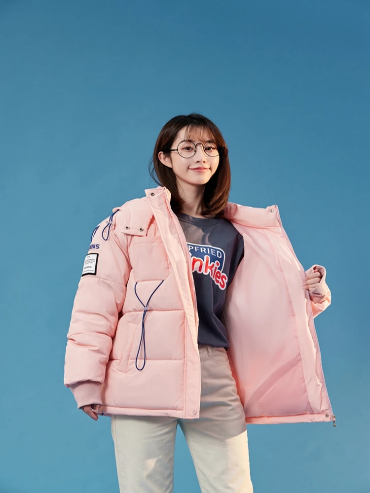 2022 New Winter Women Parkas Jackets Loose Hooded Thicken Warm Padded Coat Knit Spliced Female Winter Outwear Jacket