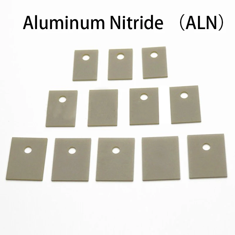 

12*18*0.6/1 14*20*0.6/1 17*22*0.6/1mm Hole ALN Aluminium Nitride Insulation 170W Thermal Conductive Ceramic Pad Gasket Sheet