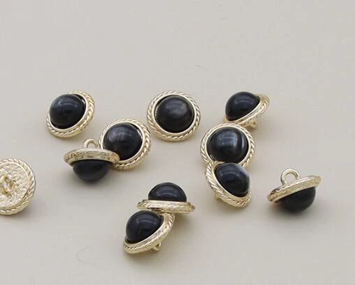 10 шт./партия женские металлические пуговицы с жемчугом