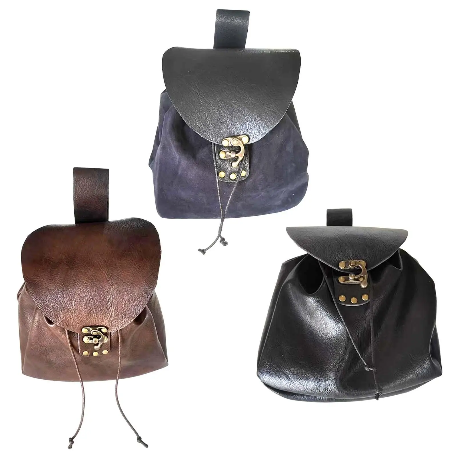 

Fashion Medieval Cosplay Costume Bandage Bag PU Leather Viking Pirate Waist Bag Pack for Outdoor Activities Costume Accessories