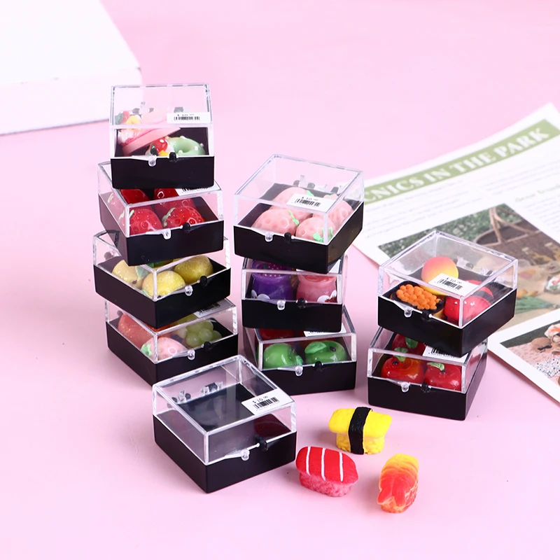

Dollhouse Miniature Simulation Food Fruit Box Sushi Sauce Model Toys For KID Children Play House Kitchen Decor Accessories Gifts