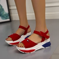 summer womens sports sandals 2022 new fashion wedge soft sole outdoor casual sports mesh platform shoes brand women shoes