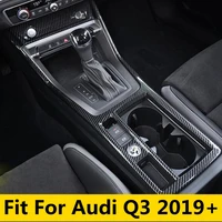 central control gear shift water cup holder panel frame cover trim for audi q3 2019 2022 abs interior accessories mouldings