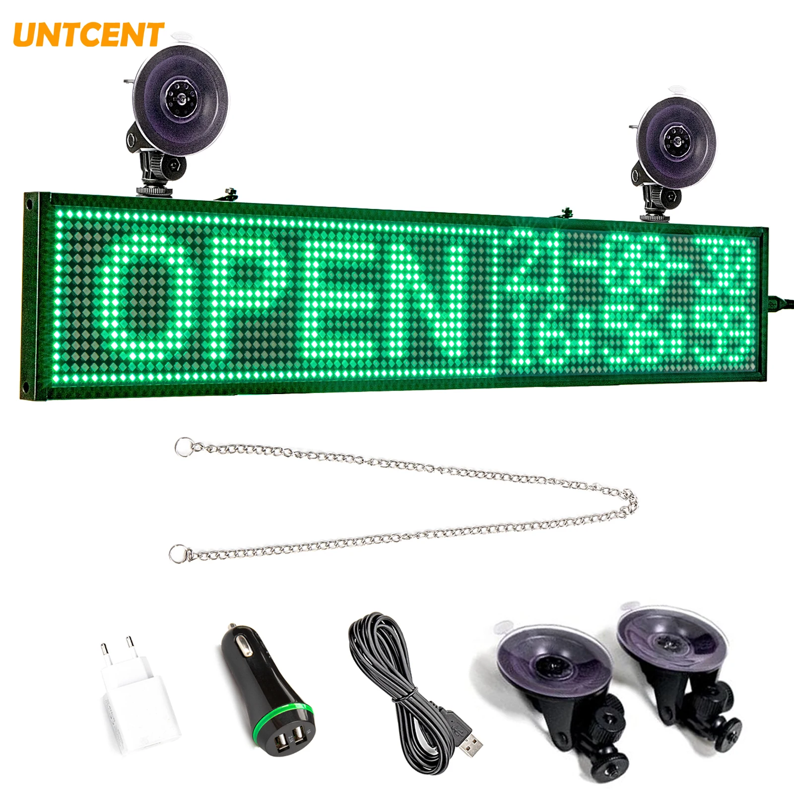 12V Green P5 SMD WIFI Programmable Car bus Led Sign Scrolling Message Display Board with rear window sucker installed | Освещение