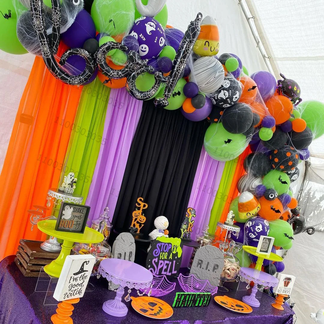 Оранжевая зеленая 5/10/18 дюймов латексные воздушные шары гирлянда украшения для