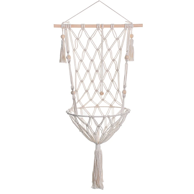 

Macrame Cat Hammock, Macrame Hanging Cat Bed With Flower Holder, Boho Macrame Cat Shelf For Indoor Cats