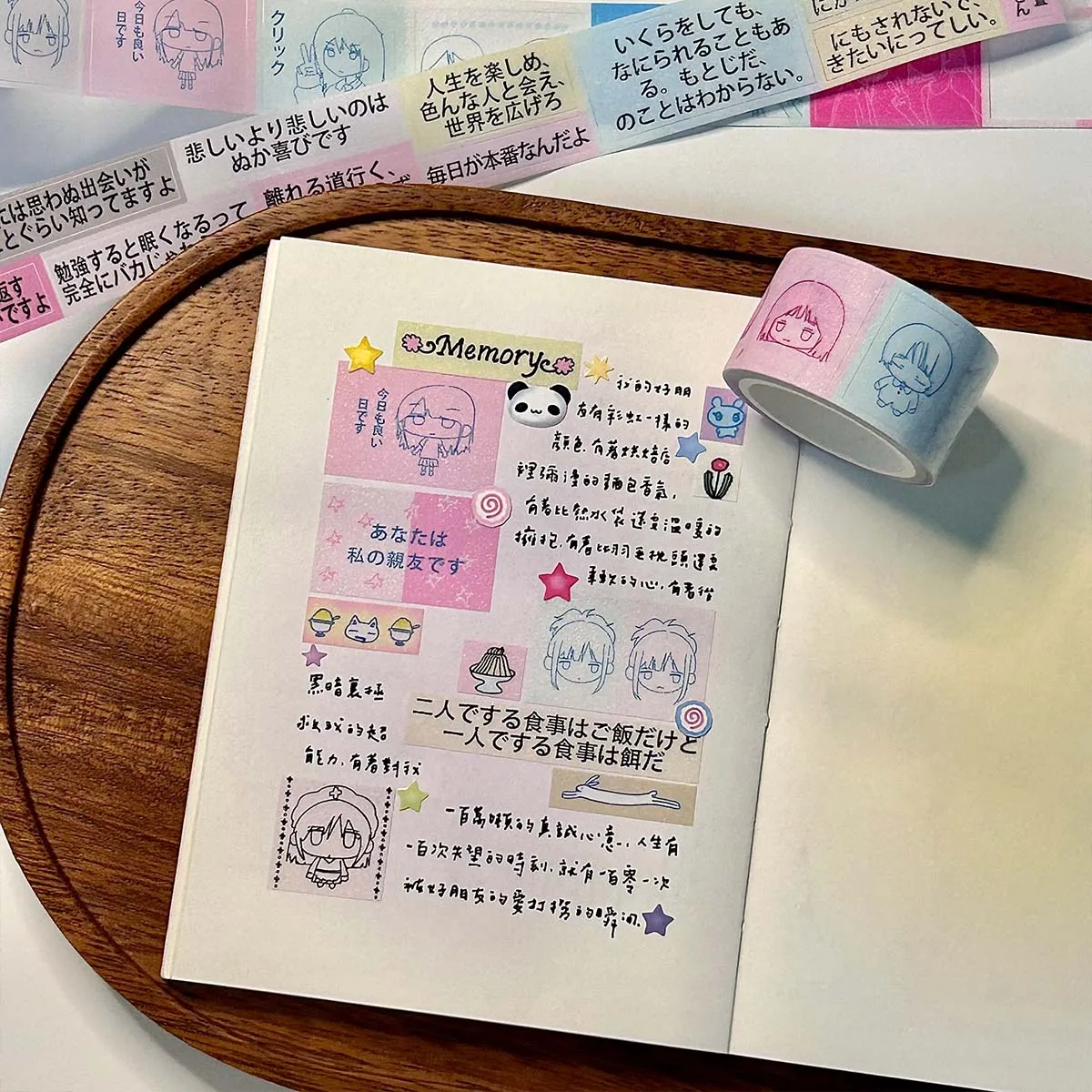 WAKAWAKA ПЭТ блестящие деко наклейки для скрапбукинга Kawaii персонажи васи лента