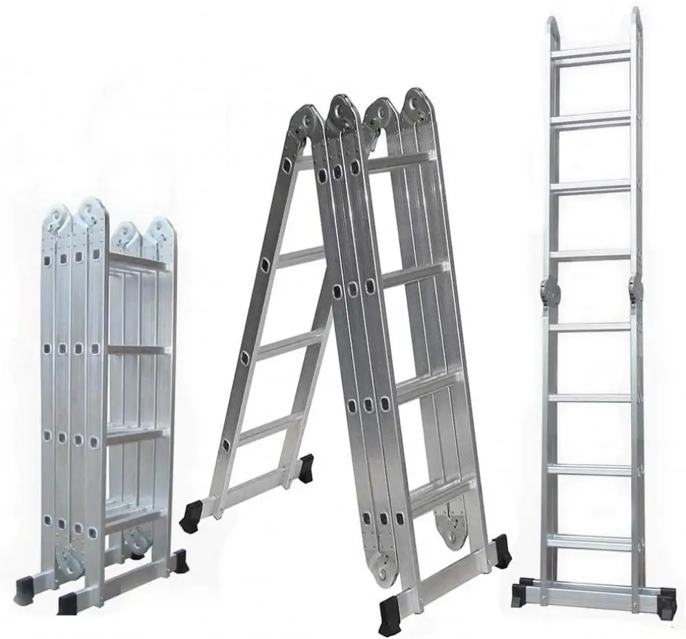 

4.7M Home Folding Portable Ladder Telescopic Ladder Single Straight Ladder Foldable 16-step aluminum ladder HWC
