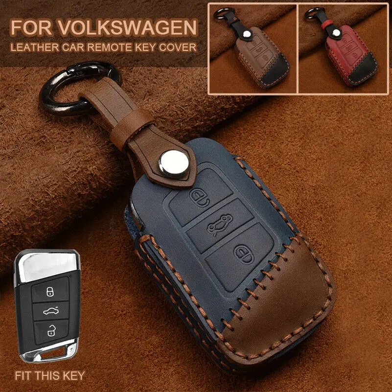 New Leather Key Cover Remote Case Shell For VW PASSAT 2015 - 2020  B8 Skoda Kodiaq Superb A7  car key case  key holder