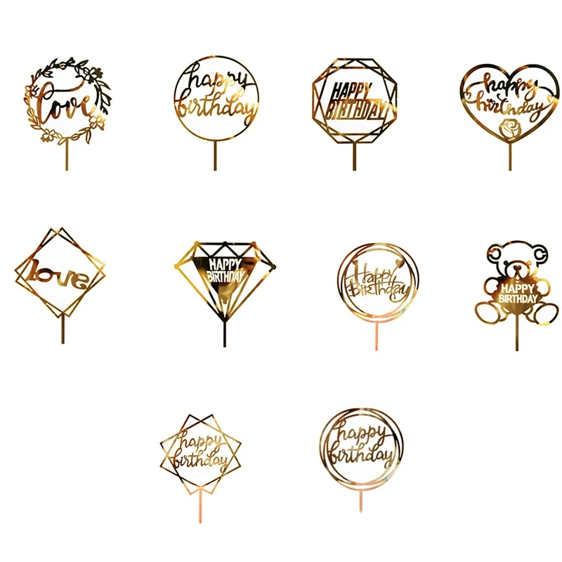 

10 шт., акриловые вставки для украшения торта