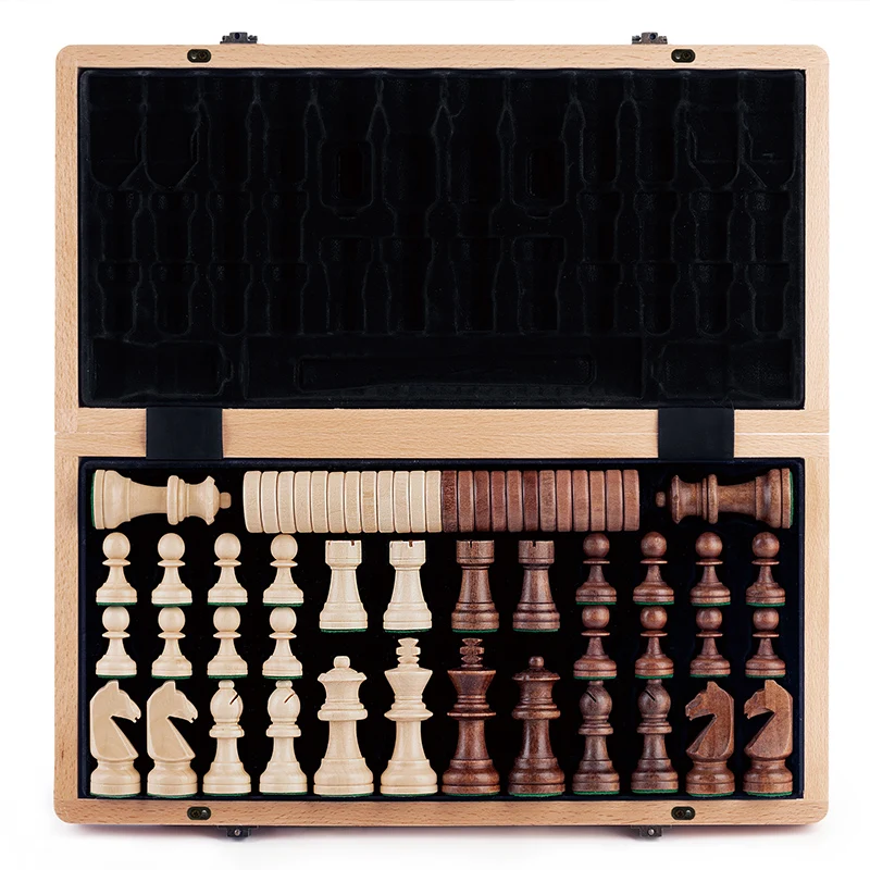 

Family Chess Board Set Luxury Professional Kids Wooden Boardgame Travel Checkers Social Giochi Per Bambini Table Games DWH