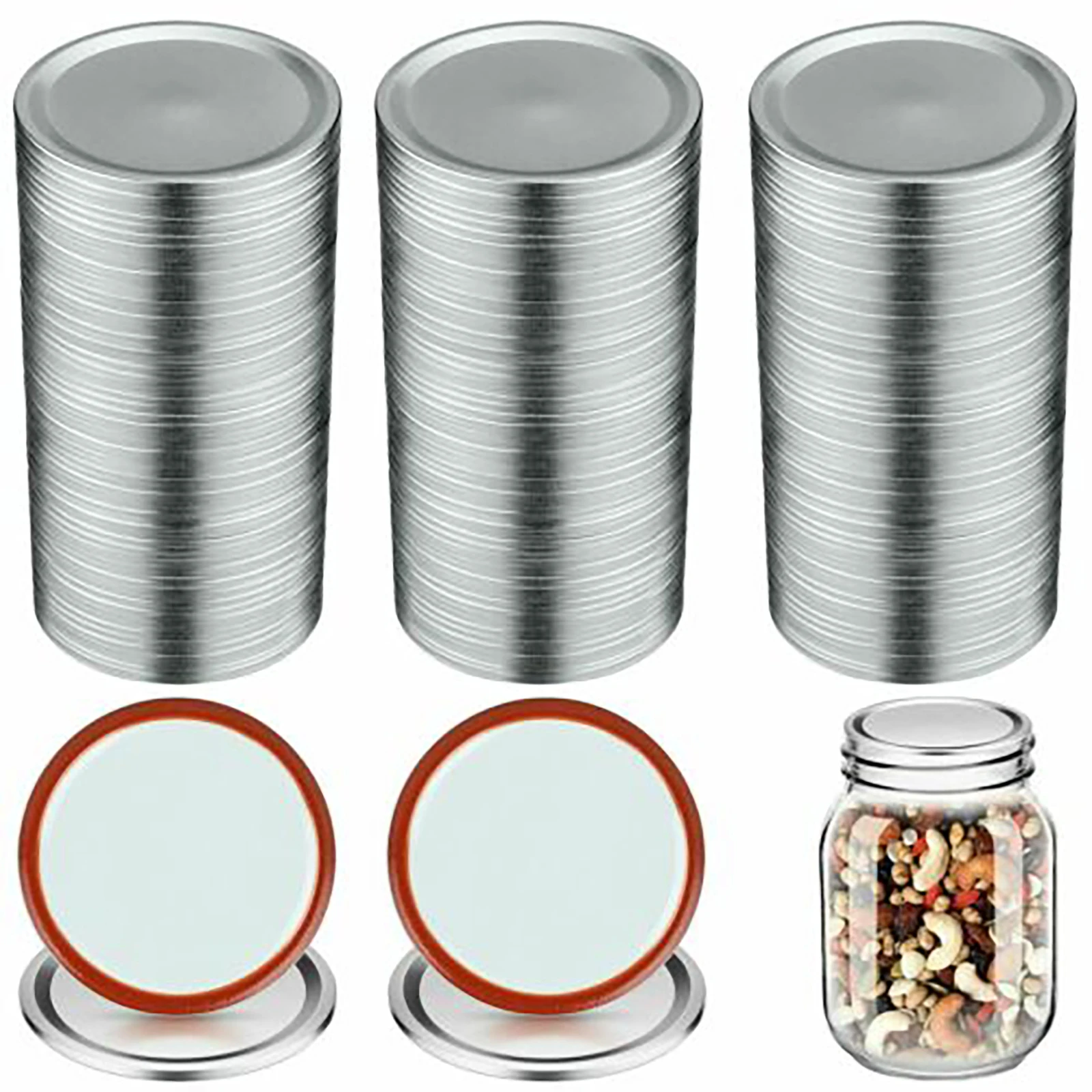 

100pcs Regular Mouth Canning Lids 70mm Mason Jar Canning Lids Leak Proof Lids