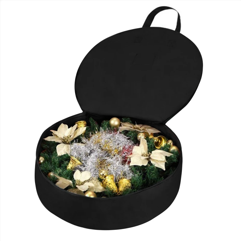 

Рождественский венок, сумка для хранения 35,8x7,8 600D, контейнер для хранения из ткани Оксфорд X5QB