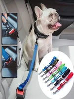 solid two in one dogs seat belt lead leash backseat safety belt adjustable harness travel clip puppy collar leash pets supplies