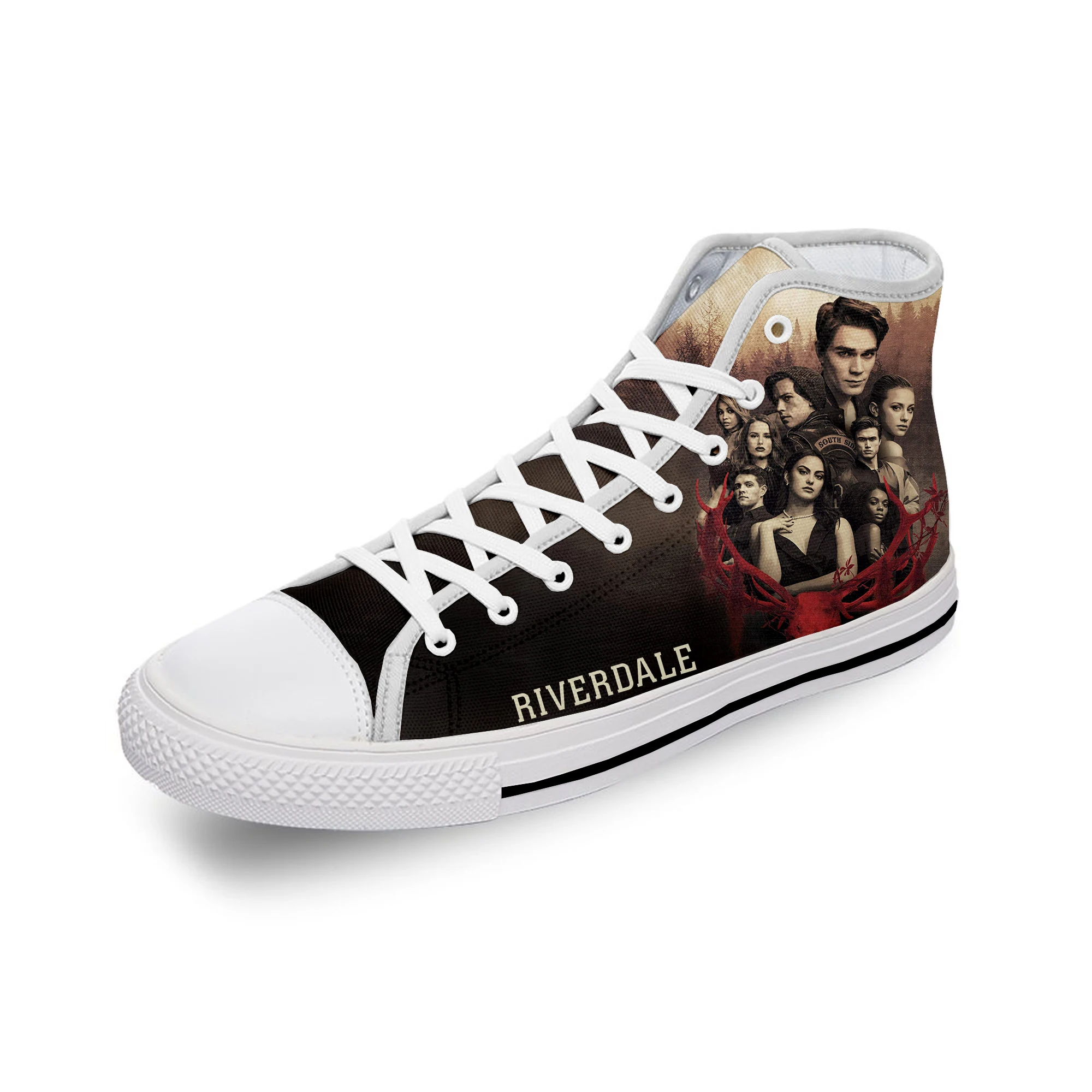 

Riverdale South Side Serpents White Cloth Fashion 3D Print High Top Canvas Shoes Men Women Lightweight Breathable Sneakers