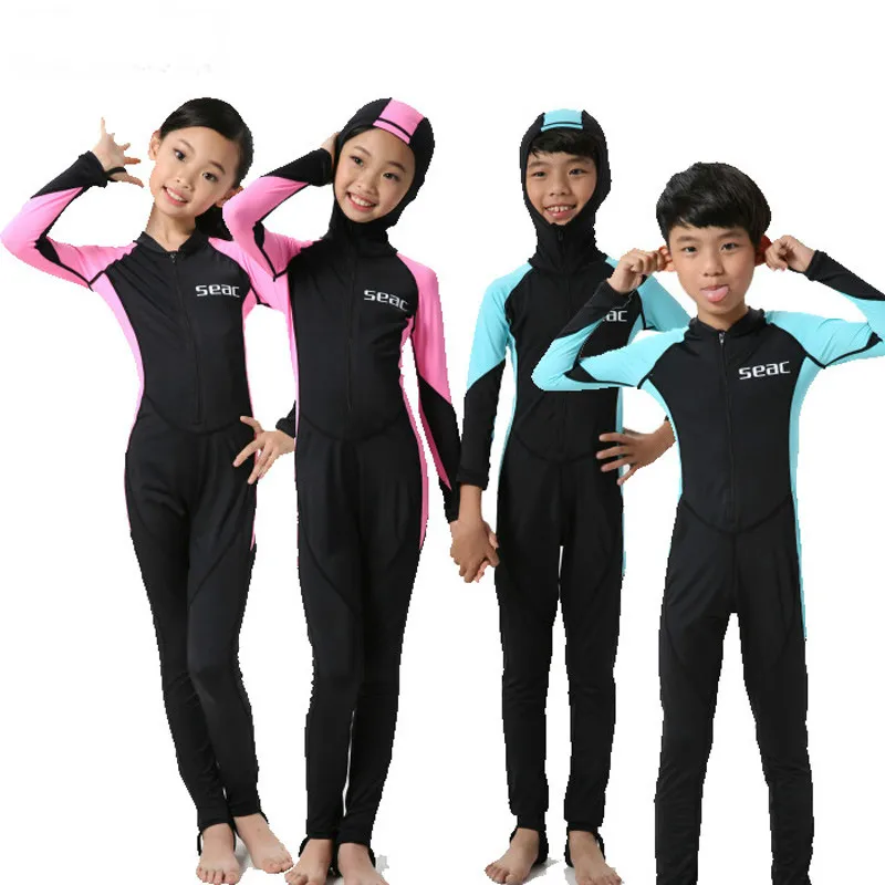 

Hisea 0.5mm Lycra Wetsuit Kids Swimsuit Equipment Diving Scuba Swimming Surfing Spearfishing Suit Wetsuits One Piece Swimsuit