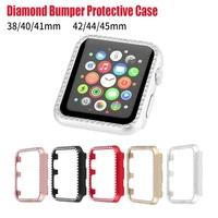 diamond bumper protective case for apple watch cover series 7 se 65432 38mm 42mm for iwatch 40mm 44mm smart bracelet accessories