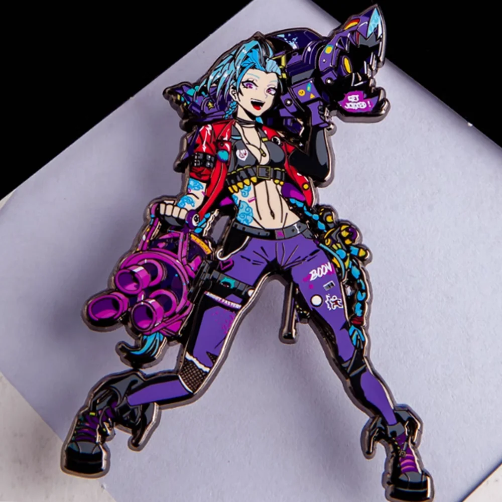 Jinx Высококачественная эмалированная булавка Arcane аниме-брошь изысканные