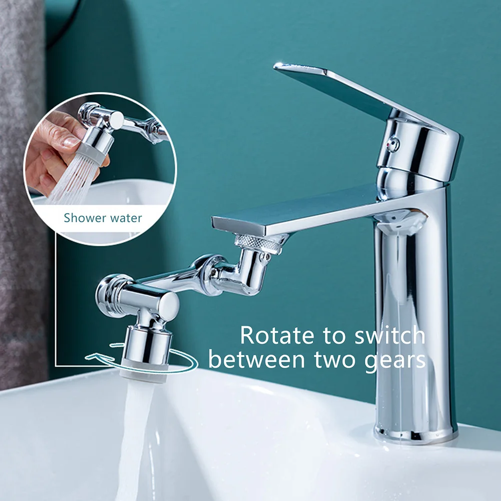 

Universal 1080 Degree Rotation Faucet Aerator 2 Spray Modes Anti Splash Kitchen Bathroom Sink Tap Extend Adapter Water Nozzle